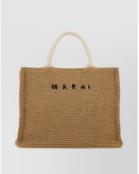 Marni - Tropicalia Mini Raffia-Effect Tote Bag - Lyst