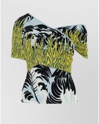 Bottega Veneta - Embroidered Jacquard Asymmetric Top - Lyst