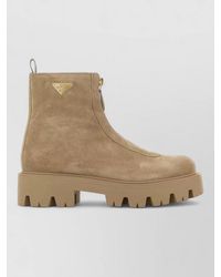 Prada - Chunky Sole Ankle Boots With Pull Tab - Lyst