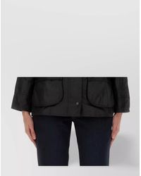 Barbour - Collared Long Sleeve Coat With Flap Pockets - Lyst
