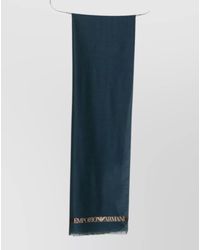 Emporio Armani - Logo-Print Wool-Blend Scarf - Lyst