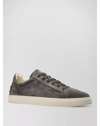 Tod's - Suede Leather Sneakers Round Toe Rubber Sole - Lyst