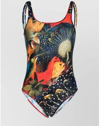 McQueen - Graphic-Print Sleeveless Swimsuit - Lyst