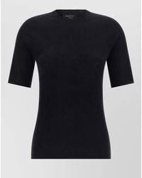 Fabiana Filippi - Silk Cashmere Ribbed Short Sleeve Knit Top - Lyst
