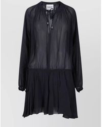 Isabel Marant - Semi-Transparent Midi Dress With Drawstring Waist - Lyst