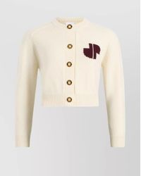 Patou - Wool Cashmere Cropped Cardigan - Lyst