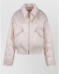 Victoria Beckham - Cotton Satin Padded Bomber Jacket - Lyst