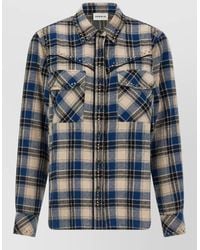 P.A.R.O.S.H. - Checked Studded Cotton Shirt - Lyst