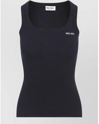 Miu Miu - Ribbed Slim-Fit Cotton Tank Top - Lyst