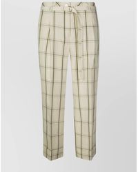 Liu Jo - Cropped Check Palazzo Trousers Pockets - Lyst