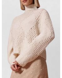 Ballantyne - Alpaca Wool Argyle Knit Turtleneck Sweater - Lyst
