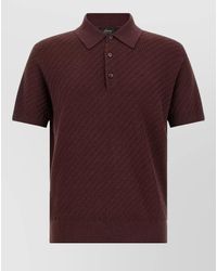 Brioni - Silk Cashmere Trama Weaving Short-Sleeve Polo Shirt - Lyst