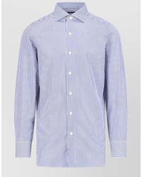 Finamore 1925 - Button Down Collar Striped Long Sleeve Shirt - Lyst