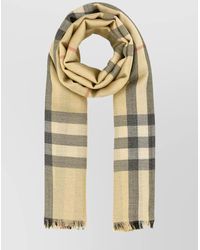 Burberry - Embroidered Wool Blend Scarf - Lyst