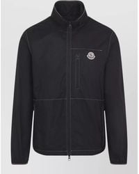 Moncler - Stand Collar Single Breasted Coat - Lyst