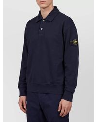 Stone Island - Cotton Oversized Long-Sleeve Polo Shirt - Lyst