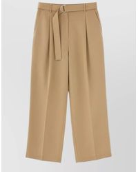 Paul Smith - High Waist Pleated Wide Leg Belted Trousers - Lyst