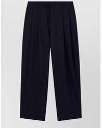 Giorgio Armani - Virgin Wool Oversized Pleated Tailored Shorts - Lyst