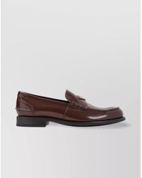 Prada - Brushed Calf Leather Lace-Up Loafers - Lyst
