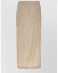 Peserico - High Waist Skirt Metallic Thread Design - Lyst