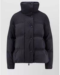 Moncler - High Collar Quilted Nylon Outerwear - Lyst