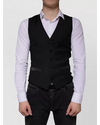 Dolce & Gabbana - Wool Waistcoat Dress Formal Vest - Lyst