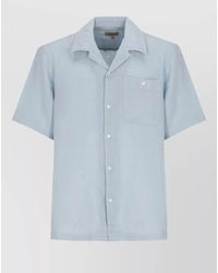 Woolrich - Linen Shirt Short Sleeves Collar Neckline Pocket - Lyst