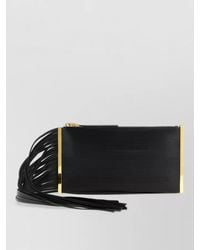 Elisabetta Franchi - Rectangular Clutch Fringe Chain Strap Bag - Lyst