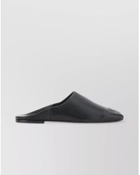 Courreges - Leather Logo-Embroidered Square-Toe Flat Mules - Lyst