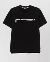 Moncler - Logo Print Cotton Jersey Crew Neck T-Shirt - Lyst
