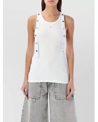 The Attico - Cotton Ribbed Slim-Fit Scoop-Neck Sleeveless Tank Top - Lyst