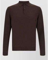 Zanone - Fine-Knit Virgin Wool Long-Sleeve Polo Shirt - Lyst
