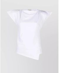 Isabel Marant - Asymmetric Padded Boat Neck Cotton T-Shirt - Lyst