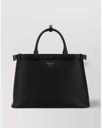 Prada - Medium Calf Leather Shoulder Bag - Lyst