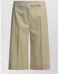 Max Mara - Wool Tailored Shorts Pleats Buttoned Back Pockets - Lyst