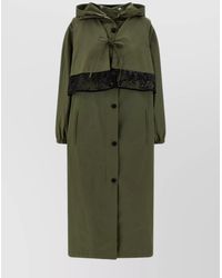 Le twins - Long Trench Coat With Lace And Hood - Lyst