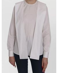 DSquared² - Cotton Pleated Long-Sleeve Crew-Neck Blouse - Lyst