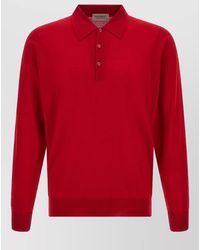 John Smedley - Merino Wool Long-Sleeve Polo Shirt - Lyst