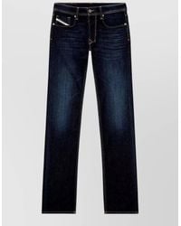 DIESEL - Denim Low-Rise Straight-Leg Jeans - Lyst