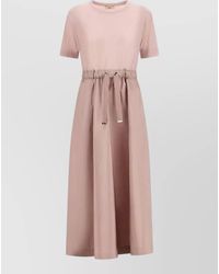 Herno - Midi Dress Short Sleeves Round Neckline Drawstring - Lyst