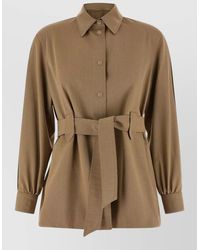 Max Mara - Virgin Wool Belted Shirt Jacket - Lyst