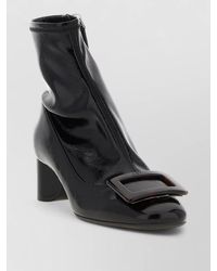 Roger Vivier - Belle Vivier Ankle Boots Buckle Block Heel - Lyst