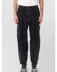 and wander - Crinkled Cotton Trousers Relaxed Fit Pockets - Lyst