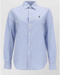 Polo Ralph Lauren - Striped Shirt Collared Neck Long Sleeves - Lyst