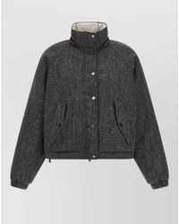 Brunello Cucinelli - Wool Down Quilted Cropped Hooded Parka Jacket - Lyst