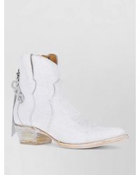 Comme des Garçons - Ankle Boots Pointed Toe Textured Finish Charm - Lyst