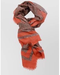 Etro - Lightweight Rectangular Scarf Fringed Edges - Lyst