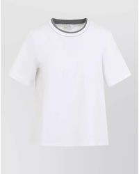 Peserico - Lounge Crew Neck T Shirt Contrast Neckline - Lyst