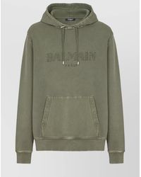 Balmain - Organic Cotton Embroidered Hoodie - Lyst