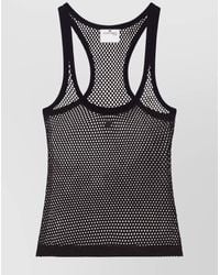 Courreges - Cotton Mesh Scoop Neck Tank Top - Lyst